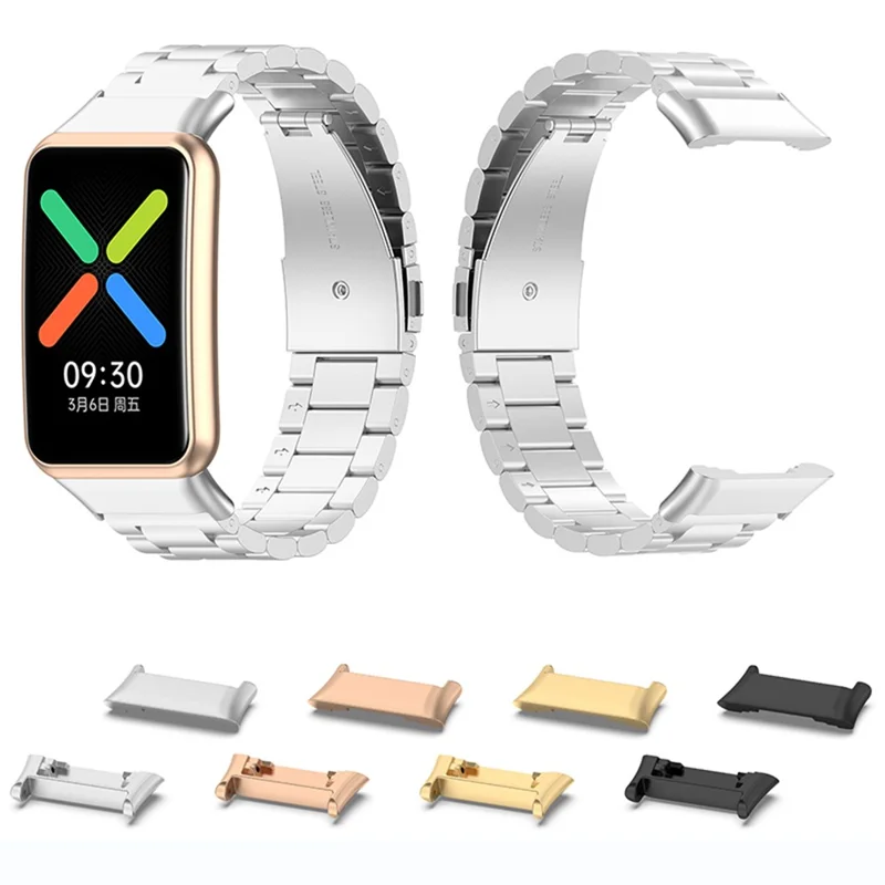1 Pair Watch Band Adapter for Oppo Watch Free, Stainless Steel Watch Strap Connector Accessory - Silver