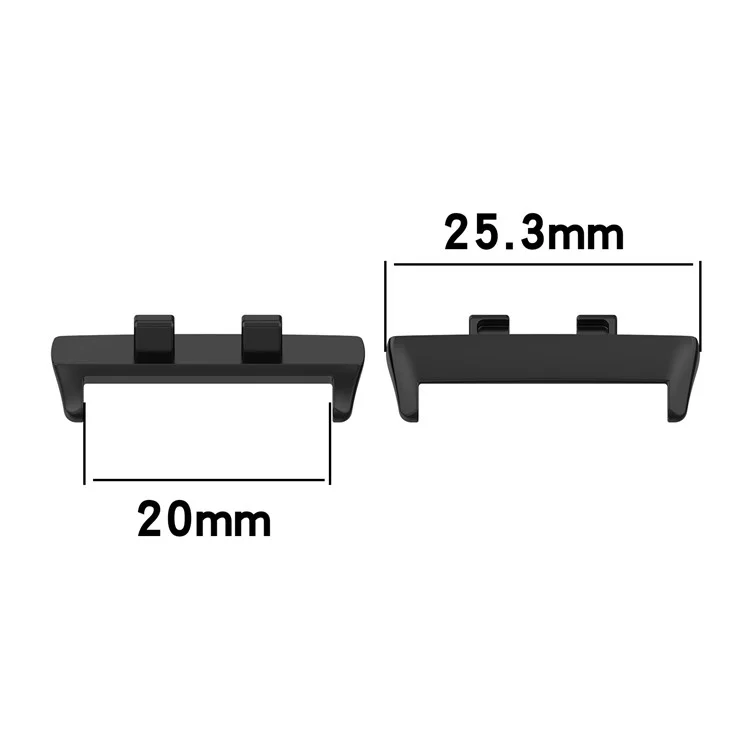 1Pair Metal Adapter for Oppo Watch 3, Watch Band Connector Replacement Kit Fits 20mm Strap - Black