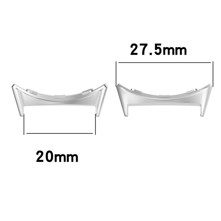 1 Pair 316 Stainless Steel Watch Band Adapter for Google Pixel Watch, Strap Connector Accessory Fits 20mm Strap - Black