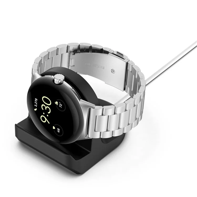 Für Google Pixel Watch Ladegerät Halter Desktop Smart Watch Silikon Ladestativ Basis - Schwarz