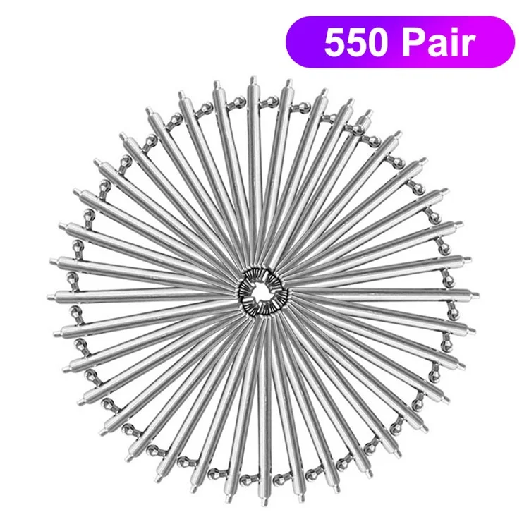 550 Pairs 24mm Stainless Steel Watch Strap Spring Bars Pins Watch Band Lugs Links Tool