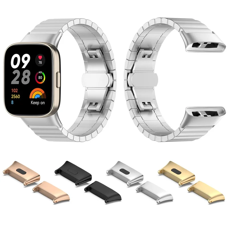 1Pair For Xiaomi Redmi Watch 3 / Mi Watch Lite 3 Metal Watch Strap Adapter Watch Band Connector 20mm - Rose Gold