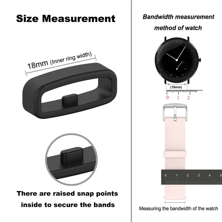 18mm Relógio de Relógio Band Loop Silicone Watch Holder Keeper Anel de Fixador de Reposição - Cinza