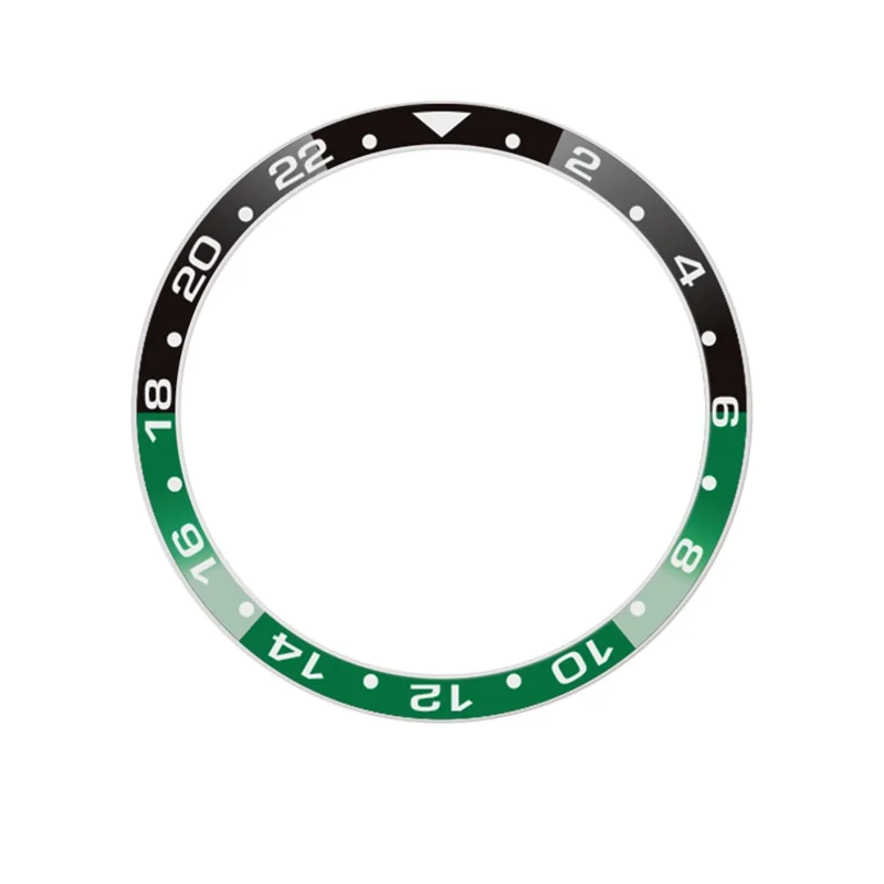 Für Samsung Galaxy Watch4 Classic 42mm Uhr-Lunette Zweifarbiger Metall-Einfassungsring mit Kleberahmen (Typ B) – Schwarz + Grün