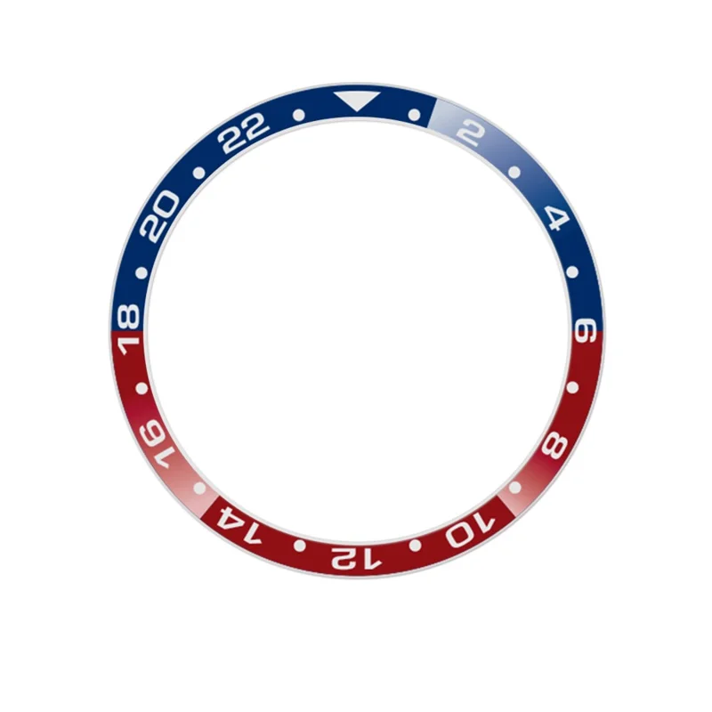 For Samsung Galaxy Watch4 Classic 42mm Watch Bezel Dual-Color Metal Watch Bezel Insert Ring Adhesive Frame (Type B) - Blue + Red