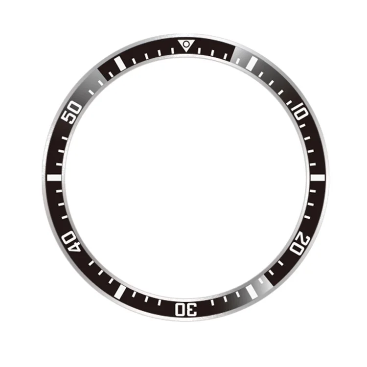 For Samsung Galaxy Watch 5 / 4 40mm Bezel Edge Walet Bezel Loop Adhesive Metal Ring Protector (Type A) - Black / White Characters