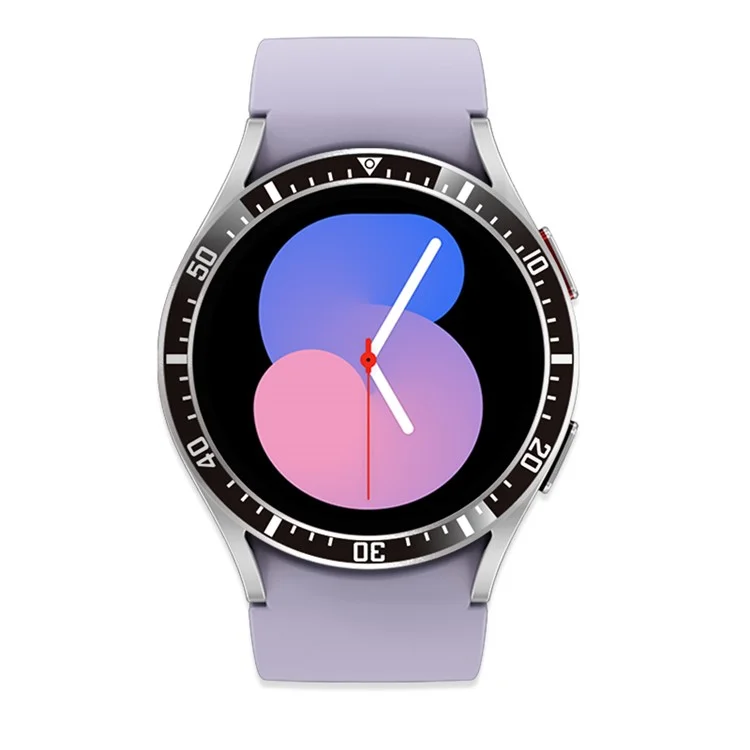 For Samsung Galaxy Watch 5 / 4 40mm Bezel Edge Walet Bezel Loop Adhesive Metal Ring Protector (Type A) - Black / White Characters