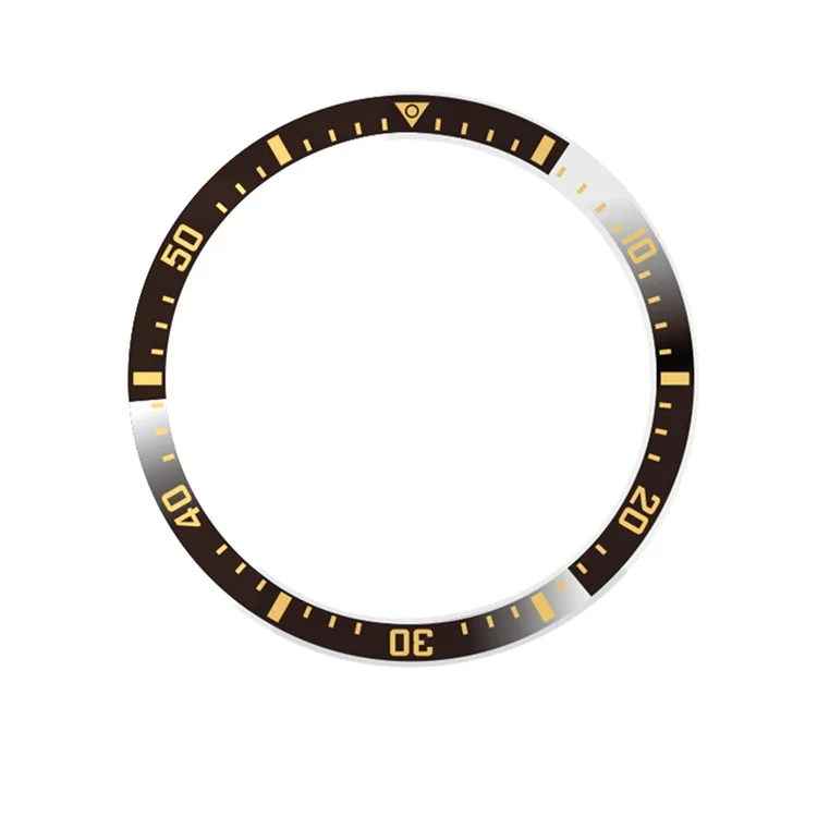 Pour Samsung Galaxy Watch4 Classic 46mm Bague de lunette en métal Anti-Rayures Boucle de lunette Adhésif (Type A) - Noir / Or Caractères