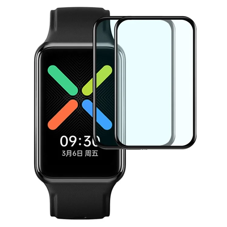 2Pcs Watch Screen Protector for Oppo Watch Free, Anti-scratch Black Edge 3D Curved PET Screen Film