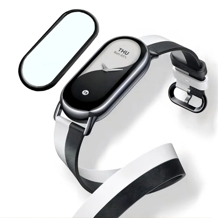 5Pcs PET Screen Protector pour Xiaomi Smart Band 8, Bord Noir Anti-rayures 3D Film de Protection d'écran
