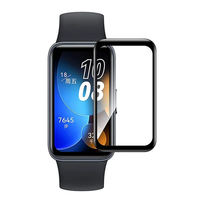1 Pc Protettore Schermo Trasparente HD per Huawei Band 8 / Band 8 NFC / Band 9 / Band 9 NFC Bordo Nero Anti-Graffio Pellicola Schermo 3D PET 