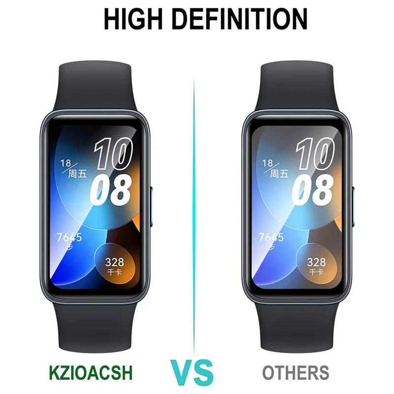 1 Pc Protettore Schermo Trasparente HD per Huawei Band 8 / Band 8 NFC / Band 9 / Band 9 NFC Bordo Nero Anti-Graffio Pellicola Schermo 3D PET 