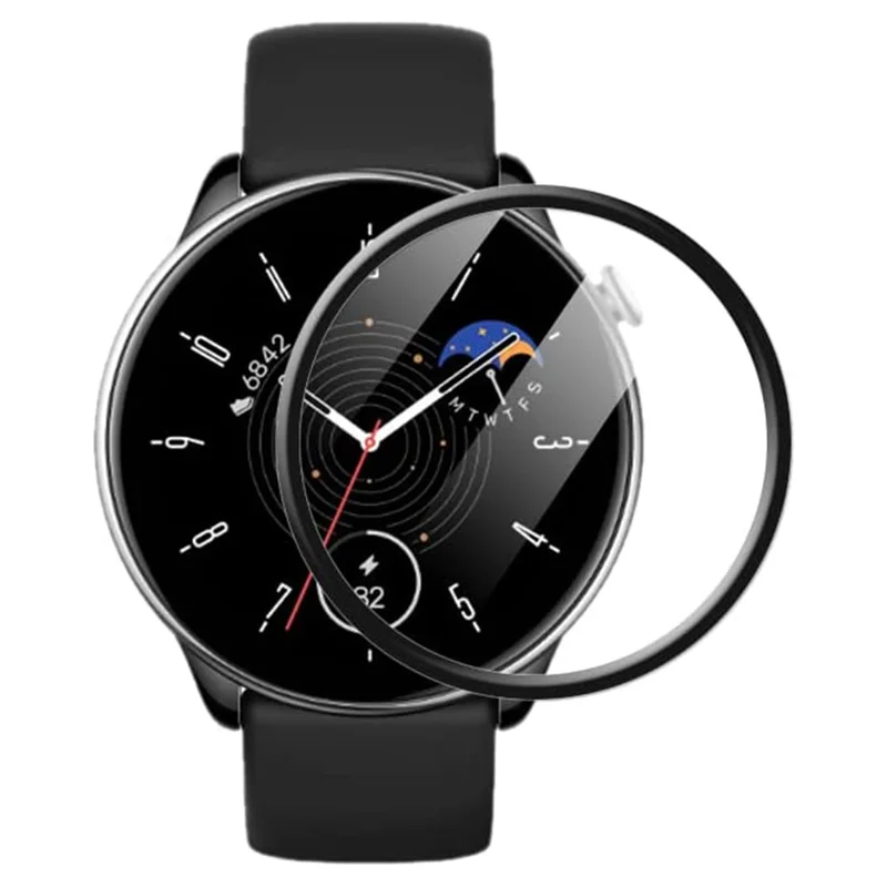 1 unidad de protector de pantalla 3D de PET+PPT para Huami Amazfit GTR Mini, película protectora de pantalla de borde negro
