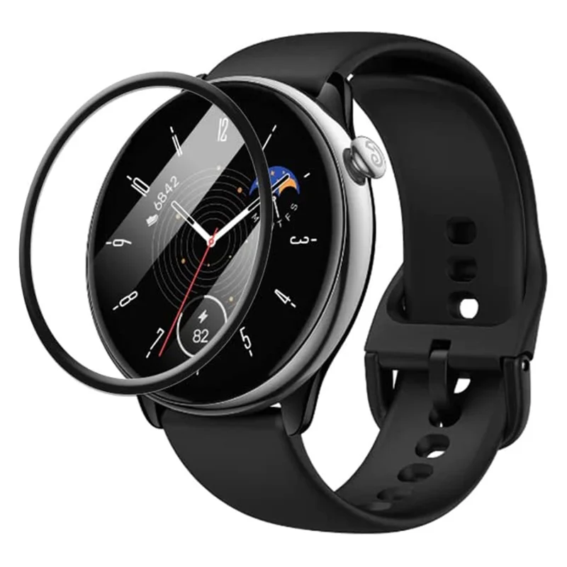 1 unidad de protector de pantalla 3D de PET+PPT para Huami Amazfit GTR Mini, película protectora de pantalla de borde negro