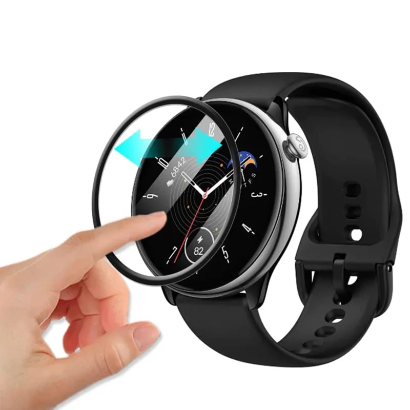 1 unidad de protector de pantalla 3D de PET+PPT para Huami Amazfit GTR Mini, película protectora de pantalla de borde negro