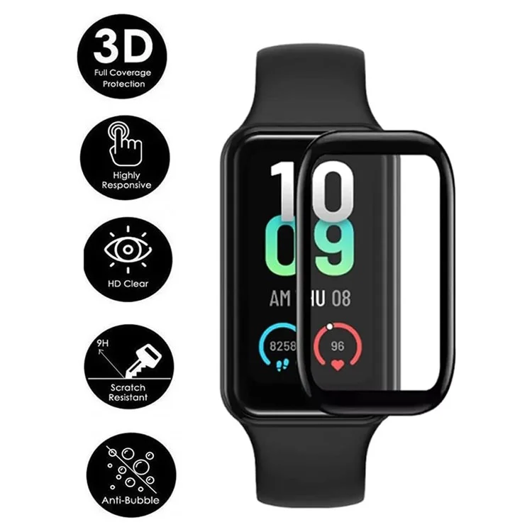 Für Huami Amazfit Band 7 1 Stück 3D Bildschirmschutz Schwarzer Rand PET+PPT Kratzfester Film