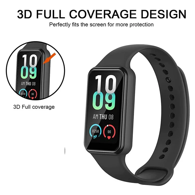 Für Huami Amazfit Band 7 1 Stück 3D Bildschirmschutz Schwarzer Rand PET+PPT Kratzfester Film