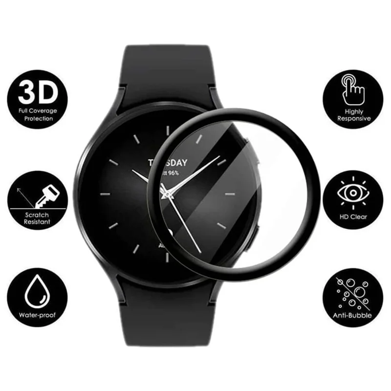 1 Pieza para Xiaomi Watch S2 46mm Protector de Pantalla 3D de Reloj PET+PPT Anti-arañazos Película Protectora de Pantalla