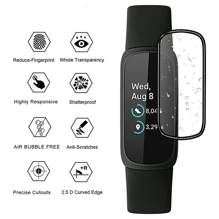 1Pieza Para Fitbit Inspire 3 Smartwatch Protector de Pantalla de Alta Definición Claro PET+PPT Película 3D