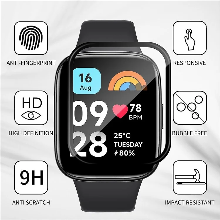 1 unité pour Xiaomi Redmi Watch 3 Active / Watch 3 Lite 3D Curved Screen Protector PET+PPT Anti-scratch Watch Screen Film