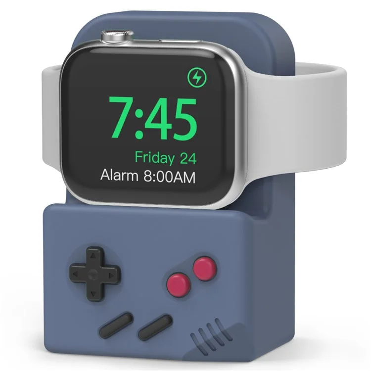 AHASTYLE JY14 For Apple Watch Series Watch Charger Holder Silicone Smart Watch Charger Stand (without Charger) - Midnight Blue