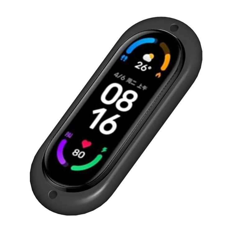 For Xiaomi Mi Band 7 / Band 6 / Band 5 Protective Case Dual Holes DIY Silicone Cover with Necklace Rope