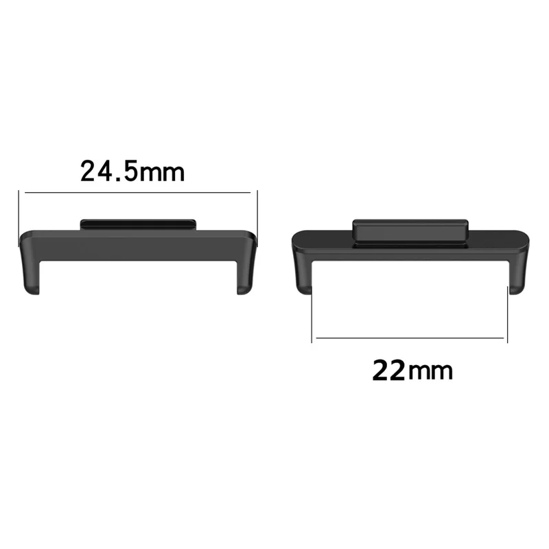 1 Pair For Huawei Watch Fit 2 Band Connector 22mm Alloy Adapter Replacement - Black
