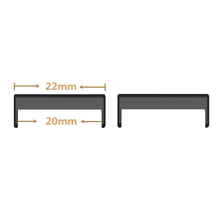 1 Pair Metal Connector Set Universal 22mm to 20mm Spring Bars Connector Watchband Adapter - Black