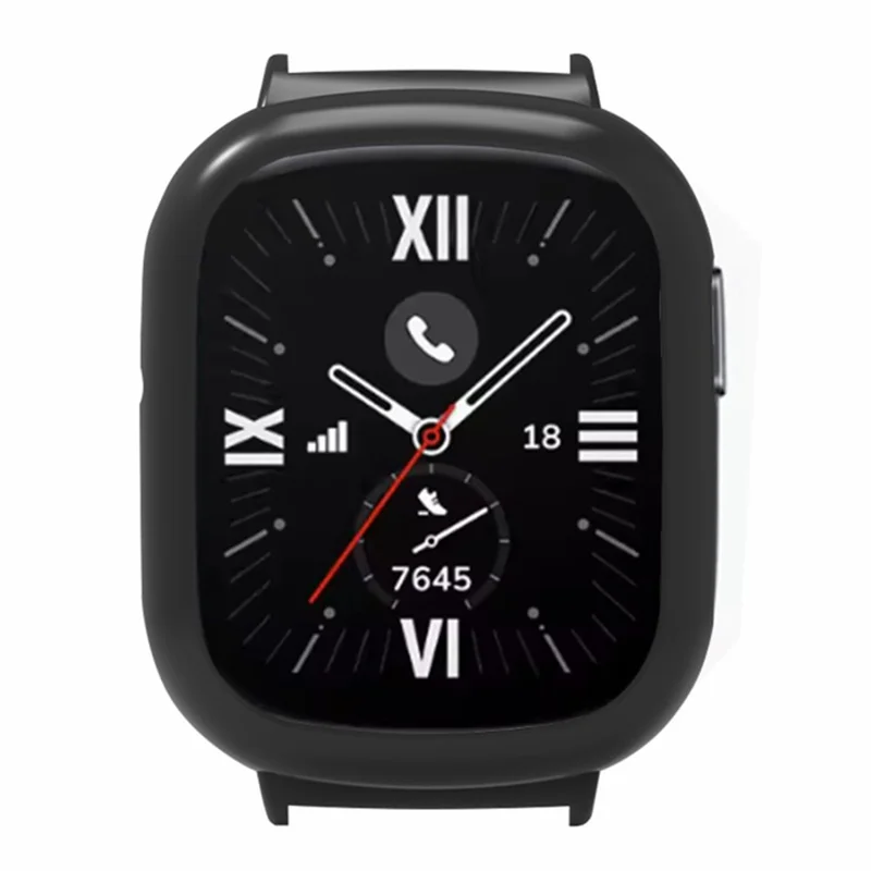 For Honor Watch 4 Bumper Frame Case Hard PC Watch Protective Cover mit 20mm Adapter Connector - Schwarz