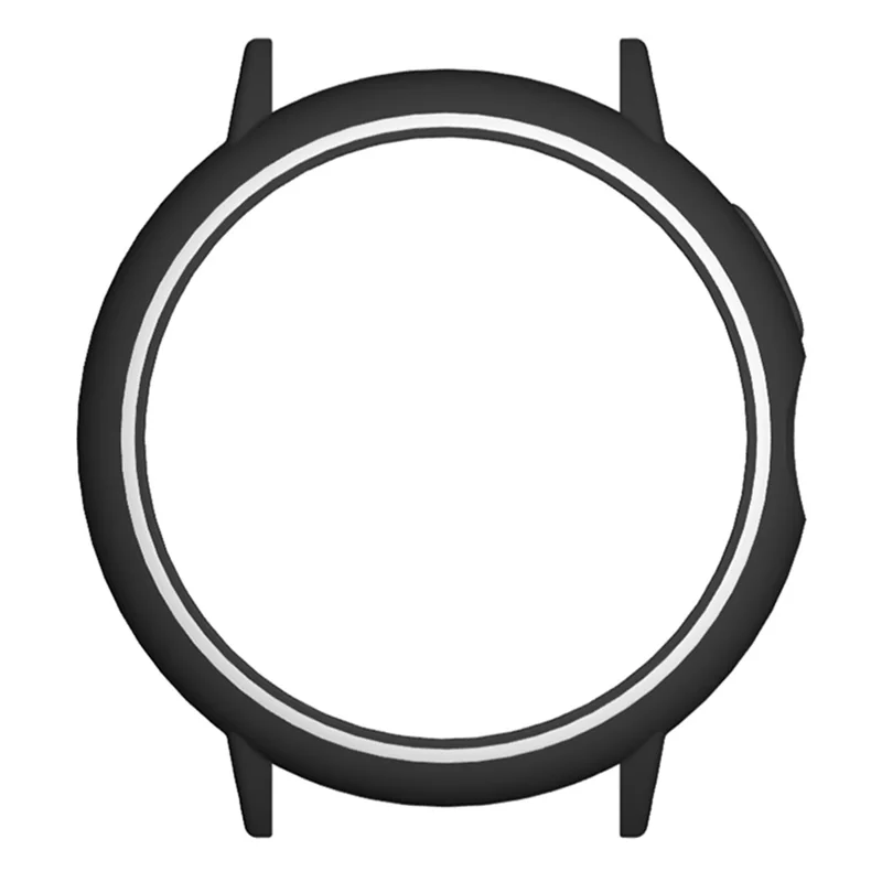 For Google Pixel Watch Hard PC Bumper Frame Cover Edge Protector with 20mm Adapter Connector - Black+White