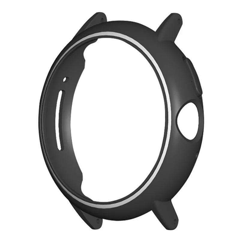 For Google Pixel Watch Hard PC Bumper Frame Cover Edge Protector with 20mm Adapter Connector - Black+White