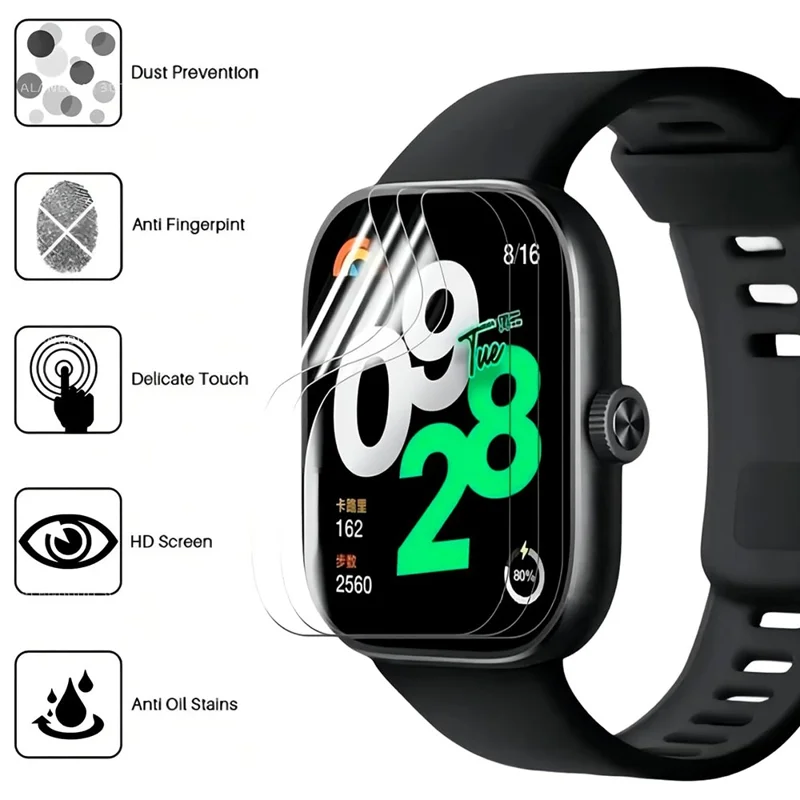 3 pièces pour Xiaomi Redmi Watch 4 Protecteur d'écran en TPU anti-rayures HD Clear Hydrogel Film