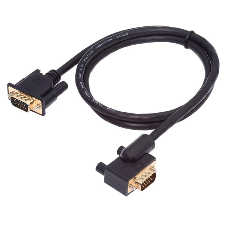 DB-007-LE-1.0M 3COAX+6C 90 Degree Left Angled VGA RGB Male to Straight Male Extension Cable