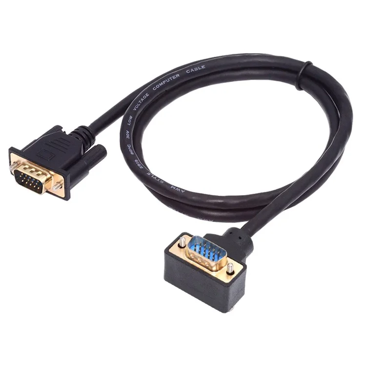 DB-007-UP-1.0M For Monitor / Projector / Computer Up Angled VGA RGB Male to Straight Male Extension Cable 3COAX+6C