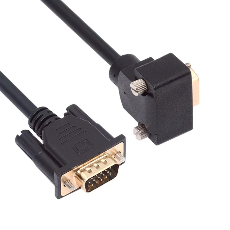 DB-007-DN-1.0M Down Angled VGA RGB Male to Straight Male Extension Cable 3COAX+6C for Monitor / Projector / Computer