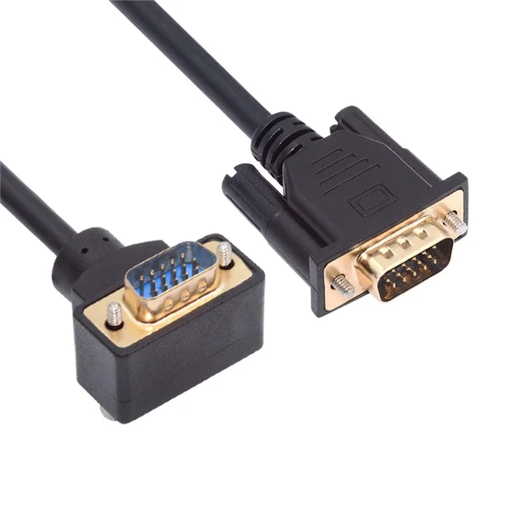 DB-007-DN-1.0M Down Angled VGA RGB Male to Straight Male Extension Cable 3COAX+6C for Monitor / Projector / Computer