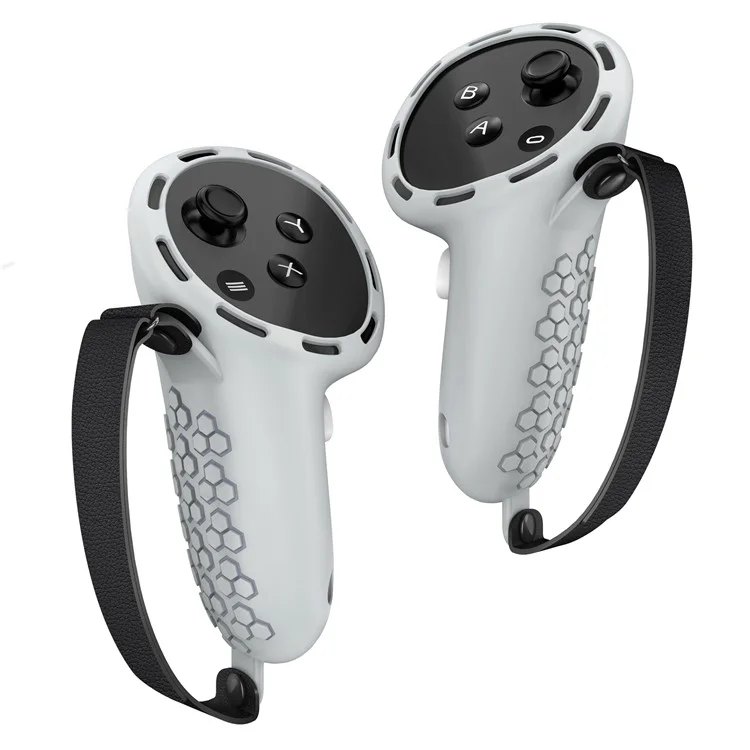 1 Paire de Manchon Antidérapant en Silicone pour Meta Quest 3 / 3S Contrôleur VR - Gris Clair