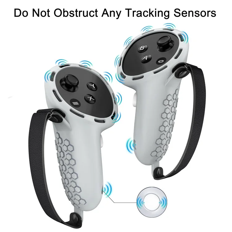 1 Paire de Manchon Antidérapant en Silicone pour Meta Quest 3 / 3S Contrôleur VR - Gris Clair