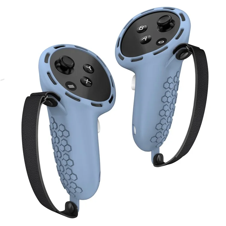 1 Pair Non-Slip Silicone Sleeve for Meta Quest 3 / 3S VR Handle Controller Case Cover - Sapphire