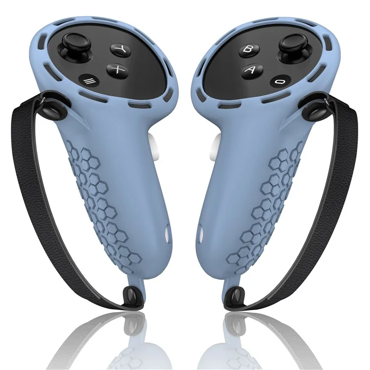 1 Pair Non-Slip Silicone Sleeve for Meta Quest 3 / 3S VR Handle Controller Case Cover - Sapphire