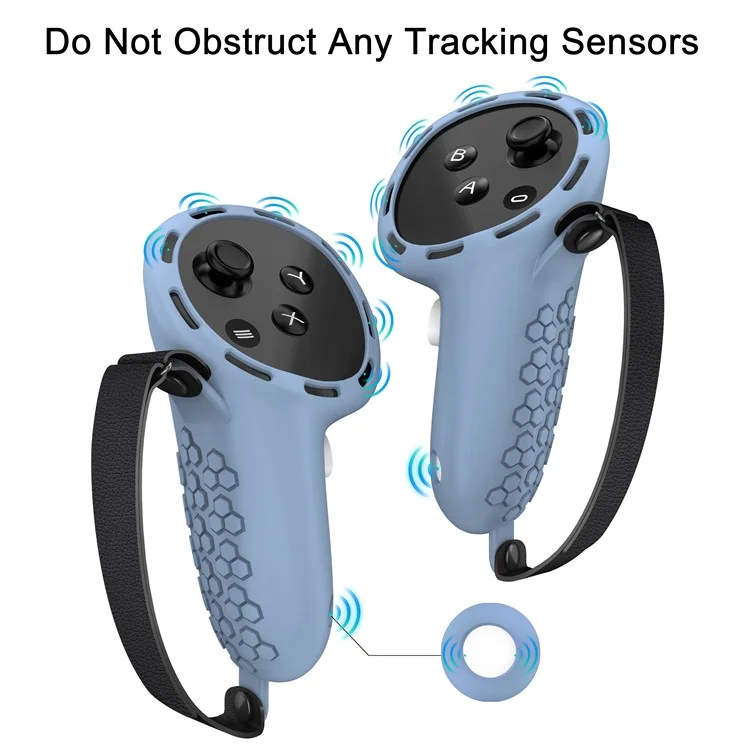 1 Pair Non-Slip Silicone Sleeve for Meta Quest 3 / 3S VR Handle Controller Case Cover - Sapphire