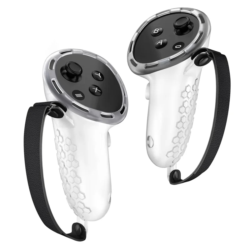 1 Paar Anti-slip Siliconen Hoesje voor Meta Quest 3 / 3S VR Handcontroller Hoes - Transparant