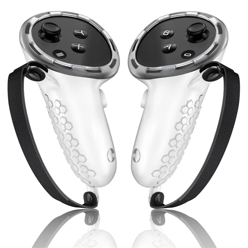 1 Paar Anti-slip Siliconen Hoesje voor Meta Quest 3 / 3S VR Handcontroller Hoes - Transparant