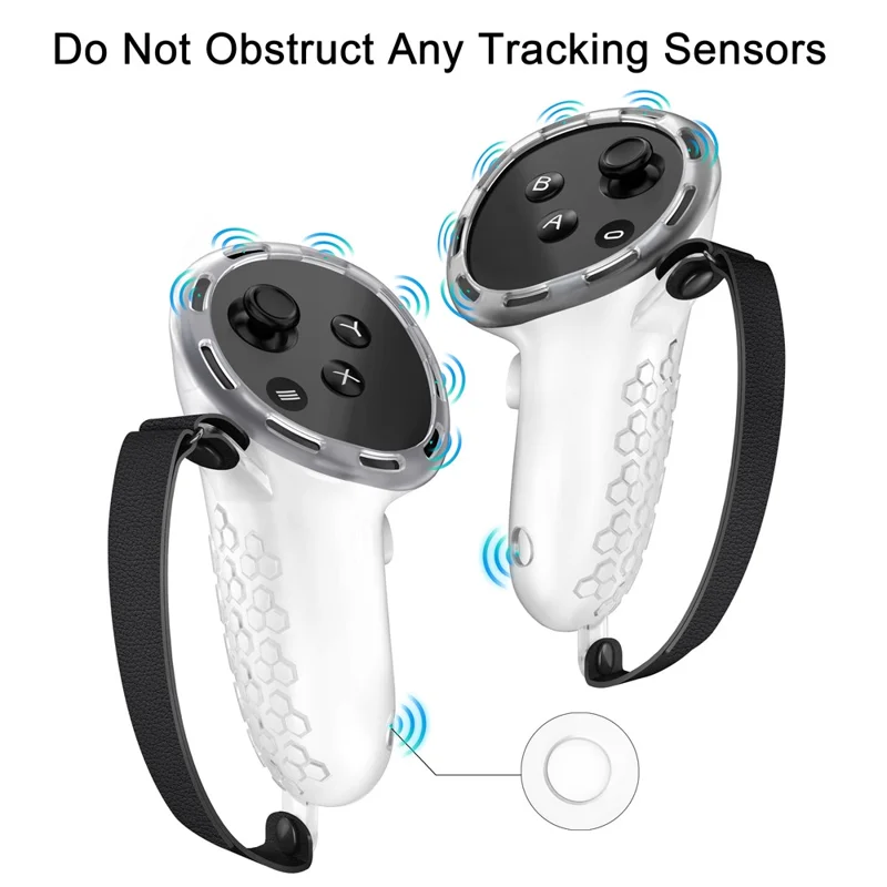 1 Paar Anti-slip Siliconen Hoesje voor Meta Quest 3 / 3S VR Handcontroller Hoes - Transparant