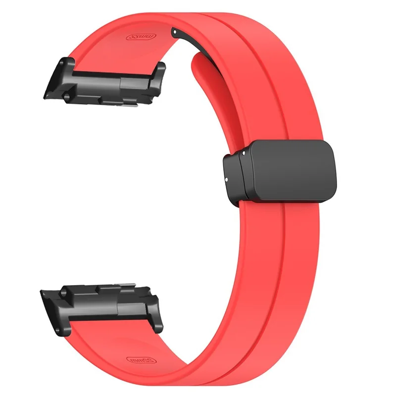 For Huawei Watch D Strap Replacement Soft Silicone Watch Strap with Magnetic Folding Buckle - Red