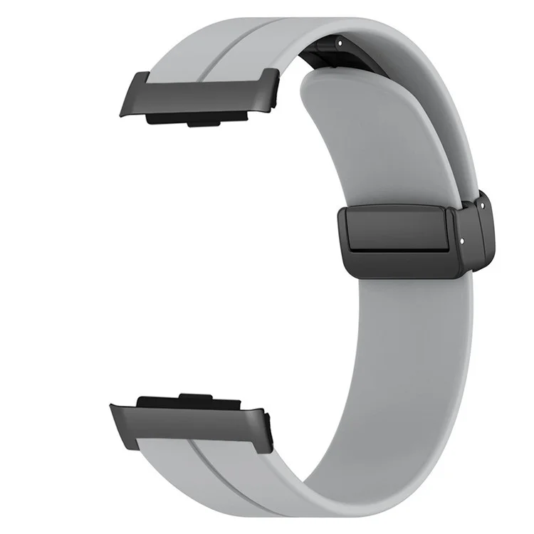 For Huawei Watch D Strap Replacement Soft Silicone Watch Strap with Magnetic Folding Buckle - Grey