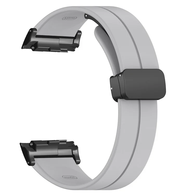 For Huawei Watch D Strap Replacement Soft Silicone Watch Strap with Magnetic Folding Buckle - Grey
