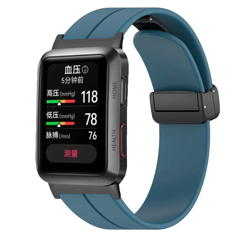 For Huawei Watch D Strap Replacement Soft Silicone Watch Strap with Magnetic Folding Buckle - Cyan
