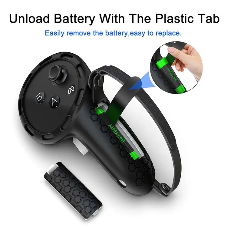 1 Par para Meta Quest 3 / 3S Alça do Controlador Capa VR Grip Case Fácil de Substituir a Bateria