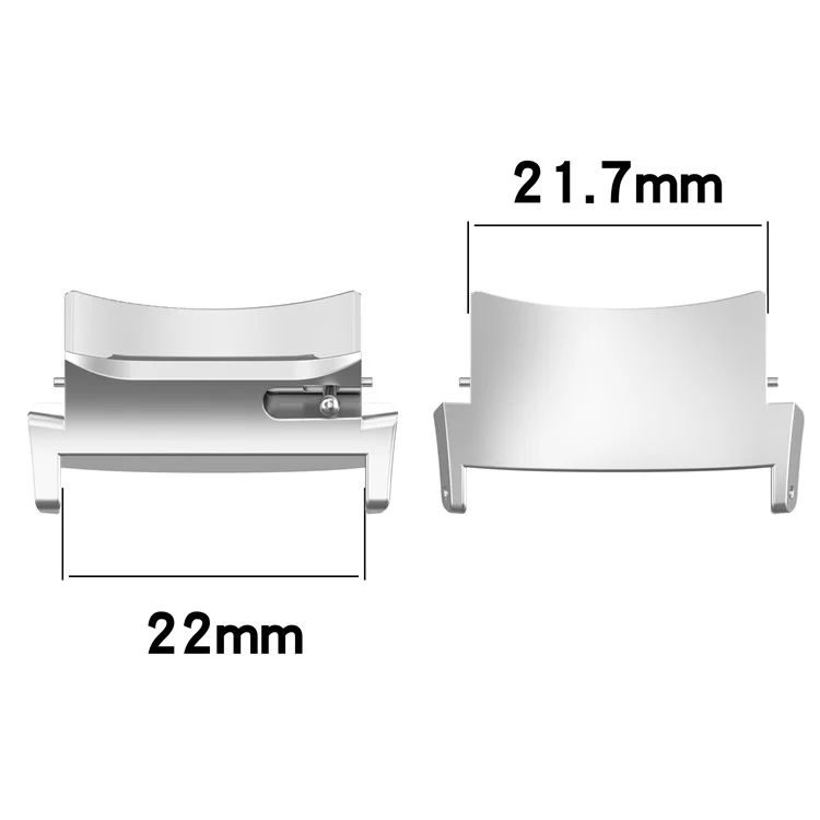 1 Paar für Oppo Watch X / Oneplus Watch 2 Armbanduhr-Adapter 22mm Armbanduhr-Armband Stahlverbinder - Schwarz